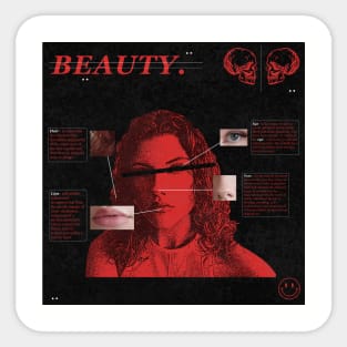 Graphic Design (Anatomy of Beauty) red and natural version Sticker